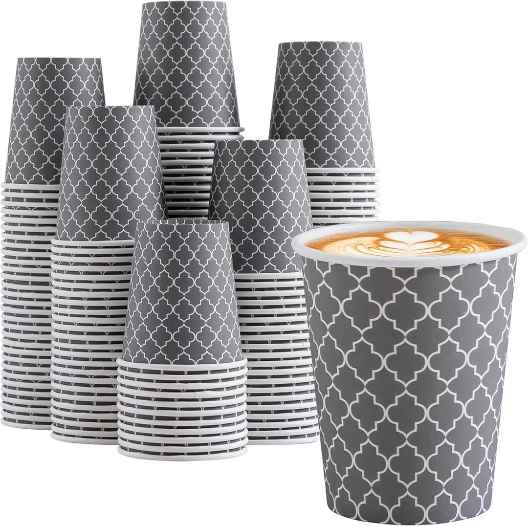 Lamosi Coffee Cups 10 oz 200 Pack, Disposable Paper Coffee Cups, Disposable Cups,10 oz Hot Cup,10oz Paper Insulated Cup for Cold Hot Drinks (No Lids)