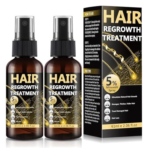 5% Minoxidil for Men & Women, Advanced Formula Hair Regrowth Spray and Topical Solution for Thinning Hair and Beard, Long-Lasting Results