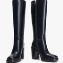 AITTA Women’s Knee High Boots – Fits Calf Sizes 13.3″–16.6″ (Sizes 5-12) | Ideal for Fuller Calves, Not for Extra-Wide Calves | Comfort Block Heel, Square Toe, Side Zip, Black, Size 8.5