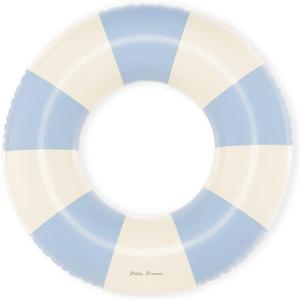 Petites Pommes Pool Tube for Kids & Toddlers - Durable Inner Tube, Handprinted Classic Striped Design Pool Float Ring, Soft Comfort Seaming, Packable Floats for Travel, Light Blue, 24 inch,(3-6 Years)