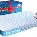 Ultra Thin Flat Pillows for Sleeping,Cooling Slim Memory Foam Pillow 2.25 in Height Ultra Thin Pillow,Low Profile Sleeper Pillows for Stomach Sleeper for Neck and Back Support Stomach sleeping pillow