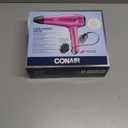 Conair Hair Dryer with Retractable Cord, 1875W Blow Dryer, 3 Heat Settings, 2 Speeds, Blow Dryer with Diffuser and Concentrator Attachments, Ionic + Tourmaline Technology, Pink