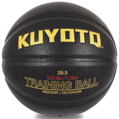 KUYOTQ 2.2lbs Size 7 29.5" Weighted Heavy Trainer Basketball Composite Leather Indoor Outdoor Basketball for Improving Ball Handling Dribbling Passing and Rebounding Skill (Deflated)