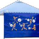 CROWN SHADES SunWall Silver Coated for 10x10 Pop up Canopy Tent with Targets, Sidewall Only with Silver Coating (Pack of 1, Blue)