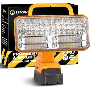 20V Max LED Work Light for Dewalt: Portable 92W 9200LM 8" Battery Worklight,3 Modes LED Flashlights Flood Light with USB & Type-C & Low Voltage Protection for Outdoor Construction (No Battery)