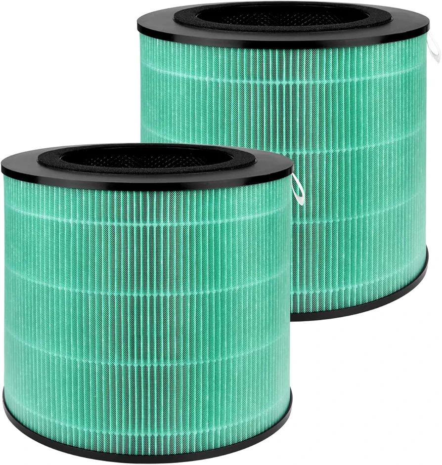 2 Pack MK08W MK09W Air Filter Replacement Compatible with MK08W MK09W Air Purifier, 4-in-1 High-Efficiency HEPA Air Filter- Pet Dander Version,Green
