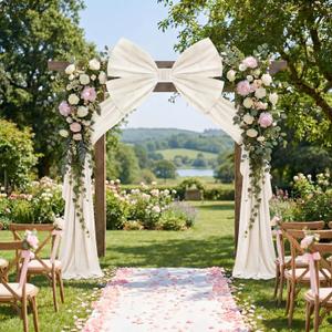 Suncalla Large White Bows 40 x 80 Inch Big Bows for Backdrop Velvet Giant Bow Wedding Decorations with Long Streamers Extra Large Tie for Door Wall Birthday Baby Shower Coquette Bridal Bachelorette