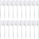 Eaasty Toilet Bowl Brush with Long Plastic Handle Bulk Disposable White Soft Swab Toilet Bowl Cleaners Mop with Silk Cotton Brush for Bathroom, 11 x 4.3 Inch(20 Pack)