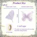 4 PCS Giant Artificial Butterfly Party Decorations 19.6inch 3D Silk Butterfly Hanging Wall Decorations for Baby Shower Decor Girls Women Birthday Party Wedding Homes Supplies (Purple(4PCS))