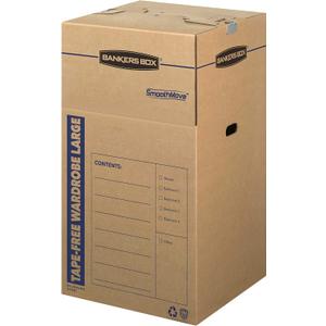Bankers Box Tall Wardrobe Box 3 Pack, Tape-Free Design, 24" x 24"x 40"(7710501)