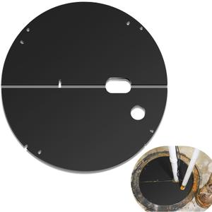 20.5 Inch Sump Pump Cover Plastic Submersible Sump Basic Cover Black Septic Tank Lid for Water Pump Basin Bucket Outdoor Well (Split)