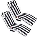 Wenqik 2 Pcs Outdoor Chaise Lounge Cushion with Pillow and Side Pocket Waterproof Lounge Chair Cushions with Pocket on Back 72 x 21 x 4 Inch Patio Replacement Pad for Pool Furniture(Black and White)