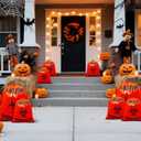 2 x 12 Pcs Large Halloween Leaf Bags Biohazard Halloween Decorations Halloween Trash Bags for Leaves Plastic Yard Lawn Waste Bags Scientist Biohazard Bags Outdoor Biohazard Zombie Party Decorations (Red)