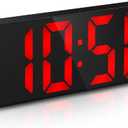 ORIA LED Alarm Clock, Digital Alarm Clock, Large Display LED Desk Clock with Snooze, 3 Adjustable Brightness, USB Charging Ports for Bedroom, Office,Red