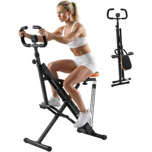 NEWBULIG Squat Machine, 330 LBS Capacity Glute Workout Equipment for Home | Full Body Exercise Rower with Adjustable Resistance, Foldable Glute Exercise Machine