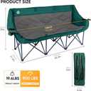 Northroad 3 Person Camping Chair Oversized 900 Lbs Outdoor Lawn Loveseat Chair Padded Folding Chairs for Adults Heavy Duty Soccer Chair w/Cup & Wine Glass Holder for Outside Picnic, Beach, Sports