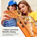 for iPhone 17 Pro Case with Privacy Screen Protectors [Non-Yellowing] Shockproof Slim Metallic Glossy Luxury Cover for Girl Women Men Cases Phone Case for iPhone 17Pro Cover-Blue