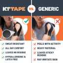 KT Tape, Original Cotton, Elastic Kinesiology Tape, Everyday Muscle and Joint Support, Daily Pain Relief, 20 Count, 10 Precut Strips, Black