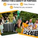 Exquisite Picnic Table Cover - 12 Pack Round Premium Black & White Checkered BBQ Table Cover - Gingham Checkerboard Disposable Plastic Tablecloth 84 inch