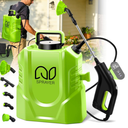 Battery Powered Backpack Sprayer 4 Gallon, Electric Garden Sprayer in Lawn
Digital Display, 3 Adjustable Pressures, Sprayer with 2.2Ah Battery & Charger Included, 45PSI, Telescopic Wand, 5 Nozzles