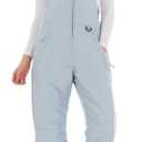 Arctic Quest Womens Ski Snow Bibs Pants Insulated Water Resistant Overalls Snowboarding Winter Waterproof Pants Women (Large, Blue Fog)