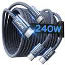 LISEN USB C to USB C Cable, 240W C to C Cable Fast Charging [6.6FT, 2 Pack] Type C Charger Fast Charging USBC to USBC Cable for iPhone 17 16 15 Pro Max iPad MacBook Neo Air Pro Samsung S26 S25 Ultra (Midnight)