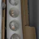 5-Lights Crystal Globe Pendant Light Kitchen Island Gold Linear Chandeliers for Dining Room,LED Dimmable Globe Chandelier for Kitchen Living Room Foyer