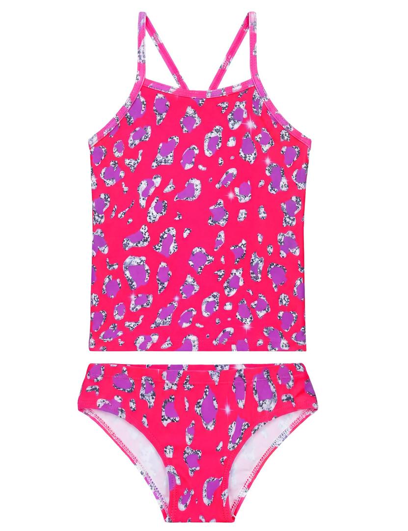 Girls Swimsuits Size 4t 5t Rose Purple Diamond Leopard Bathing Suits Beach Swimwear for Kids Swim Class
