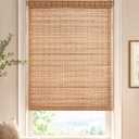 UNISHADES Cordless Bamboo Roller Shades, 34 1/4" W × 70" H - Brown206