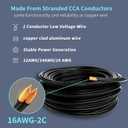 Energeaster 250FT 16 Gauge Low Voltage Landscape Wire 2 Conductors Low-Voltage Wire Hookup LED Lighting Strips Flexible Cable Copper Clad Aluminum(16AWG 250FT)
