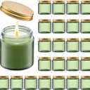 Danmu 3oz Glass Candle Jars,Candle Jars for Making Candles,Wedding,Baby Shower,Party Favors Decoration 24 Pack (Gold Lid)
