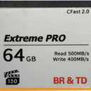 BR & TD 64GB Extreme PRO CFast 2.0 Memory Card, 64GB