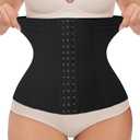 EUYZOU Women Waist Trainer Corset Postpartum Fajas Tummy Control Girdle Shapewear Waist Cincher (X-Large, Black)