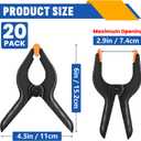 20 Pack 6 inch Plastic Spring Clamps, Black Heavy Duty Clips, Backdrop Clips, Plastic Clamps for Crafts, Backdrop Stand, Woodworking, Photography