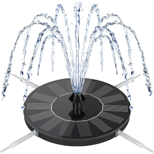 Mademax Solar Bird Bath Fountains, Upgrade 1.4W Solar Fountain Pump with 8 Nozzles & 4 Brackets, Free Standing Floating Solar Powered Water Fountain Pump for Bird Bath, Garden, Pond, Pool, Outdoor