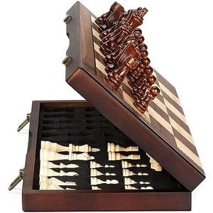 Amazon.com: Magnetic Wooden Chess Set for Adults Kids 15'' Chess Board with Handmade Pieces, Folding Portable Travel Unique Chess Sets Game for Tournament Professional Beginner : Toys & Games