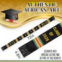 Geyoga Graduation Stole Kente Stole Black Authentic African Art 72" x 4.8" for Adult College Unisex Grads Celebrate