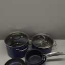 Nuwave Healthy Duralon Blue Ceramic Nonstick Cookware Set, Diamond Infused Scratch-Resistant, PFAS Free, Dishwasher & Oven Safe, Induction Ready & Evenly Heats, Tempered Glass Lids & Stay-Cool Handles