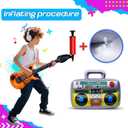 Inflatable Rock Star Toys, 48pcs 80s 90s Party Decorations Inflatable Party Props Musical Instrument Blow up Guitar Inflate Rock Band for Carnival Rock and Roll Party Favors (Random Color)