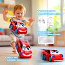 AEROQUEST Remote Control Car, RC Car Toy with Lights and Sounds for Boys, Girls and Toddlers Ages 1-3 2-4 4-7 & 3 Years Old