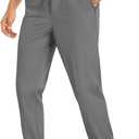 DOWMQ Men's Sweatpants Athletic Pants Joggers with Zipper Pockets Lightweight Quick Dry Workout Track Pants for Gym Running, L