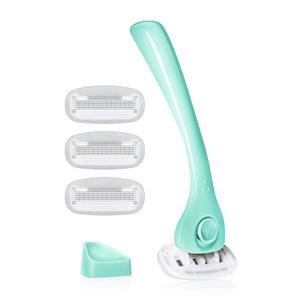 Billie Razors for Women Shave Kit Razor + 4 x 5-Blade Razor Refills + Magnetic Holder Minty