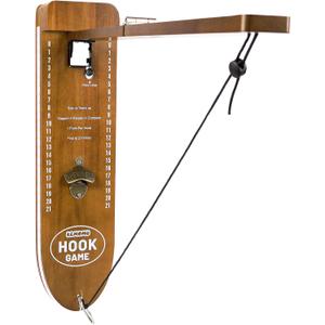 Ring Toss Game, Man Cave Decor, Solid Wood Wall Mounted Hook and Ring Game with Adjustable Rings & LED Lights, Ring Swing Game, Outdoor Games, Yard Games