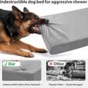 LEXTRO 4" Indestructible Chew-Proof Dog Bed for Heavy Chewers, Chew-Resistant & Durable Dog Beds for Teething Puppies & Energetic Dogs, Bite-Resistant and Undestroyable Dog Beds, 41x27x4, Grey