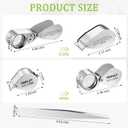 4 Pcs 40x Metal Jewelers Loupe Magnifier with Light Illuminated LED Magnifying Glass 10x 20x 30x Jewelry Eye Loop Folding Pocket Magnifying Glass with Tweezers for Close Work Gems Rocks Stamps Coins