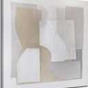 SHEYOYE Beige Hand Painted Abstract Wall Art for Living Room 40x40 Inch