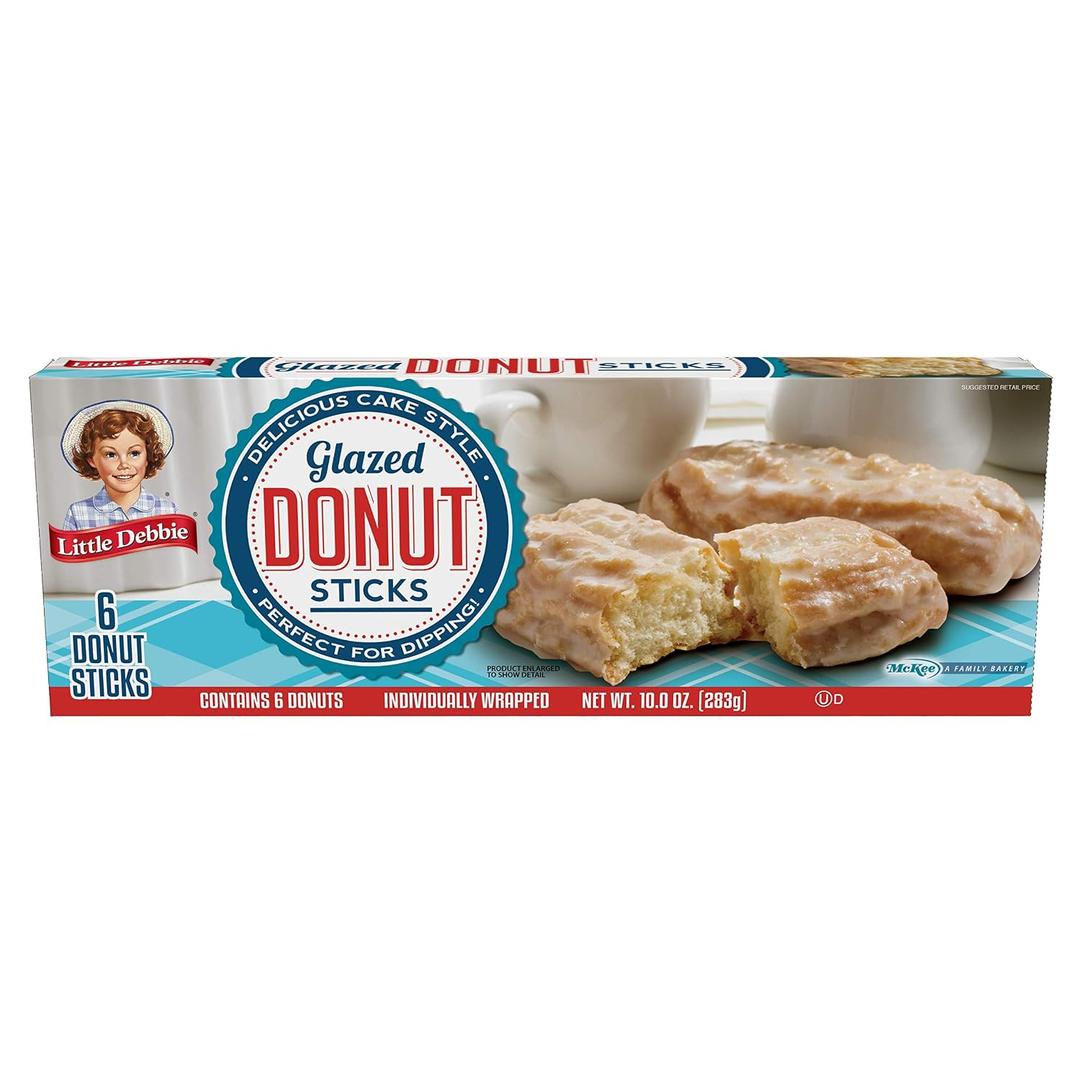 6 x Little Debbie Donut Sticks 6 Individually Wrapped Snack Cakes, 10 OZ Box (EXP 08/31/26)