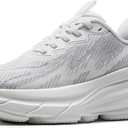 ALLSWIFIT Women's Slip On Walking Shoes Hands-Free Cushion Running Tennis ActiveSolid Non-Slip Comfortable Workout Gym Athletic Fashion Sneakers (7, White)