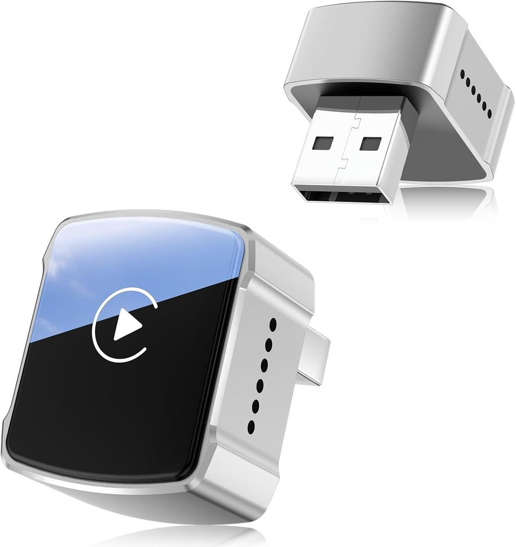 Wireless CarPlay Adapter for Apple iPhone-Compatible with iOS 10+ and 2015+ Cars, Mini Dongle Converts Wired to Wireless with Low Latency, Plug-and-Play with Auto-Reconnect 2025 Upgraded (Gray)