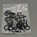 ADIIL 20 PCS Q Hanger Hooks with Safety Buckle, Windproof Screw Hooks for Hanging Outdoor String Lights, Plants, Christmas Patio Lights, 2.2 Inches, Black